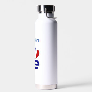 Französisch Blau LOVE Gearr Flagge Personalisiert  Trinkflasche