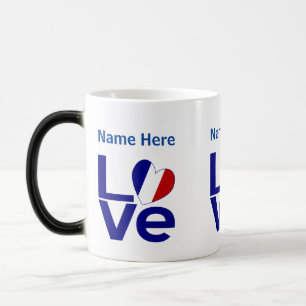 Französisch Blau LOVE Gearr Flagge Personalisiert Verwandlungstasse