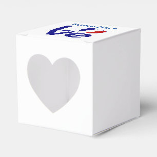Französisch Blau LOVE Herz Flagge Personalisiert  Geschenkschachtel