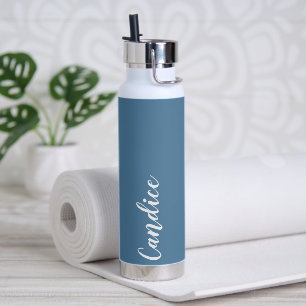 Französisch Blau Personalisierte Hochzeitsbrautjun Trinkflasche