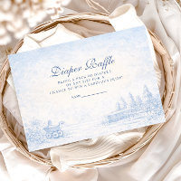Französisch Blau Toile Babyshower Diapper Verlosun
