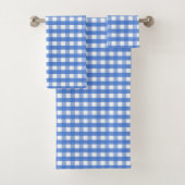 Französisch Blau und Weiß Gingham Badhandtuch Set (Insitu)