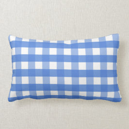 Französisch Blau und Weiß Gingham Lendenkissen