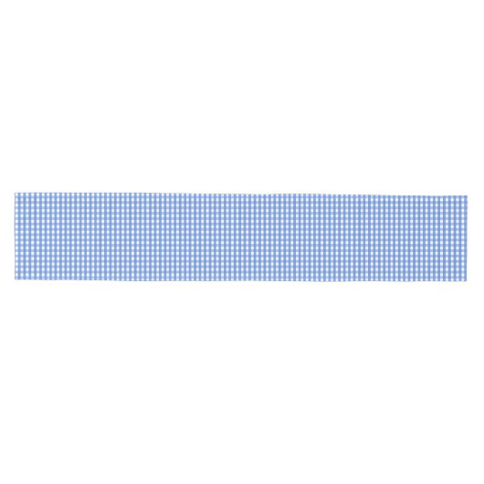 Französisch Blau und Weiß Gingham Mittelgroßer Tischläufer (Horizontal)