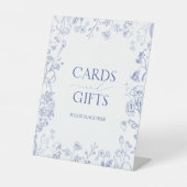 Französisch Blau & Weiß Viktorianisches Brautparty Sockelschild (Vorderseite)