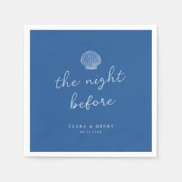 Französisch Blaue Muschel-Nacht-vor-der-Hochzeit-S Serviette