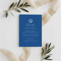 Französisch Blaue Muschel Strand Hochzeit Details