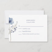 Französisch-Blaue Wildblume-Wiese-RSVP-Karte Dankeskarte (Vorderseite)