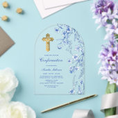 Französisch-Blaue Wildblumen-Bogenbestätigung Acryleinladungen (Insitu (Hochzeit))