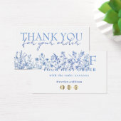 Französisch blaue Wildblumen danke Rabattkarte (Schreibtisch)