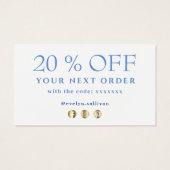 Französisch blaue Wildblumen danke Rabattkarte (Rückseite)