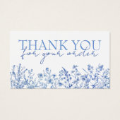 Französisch blaue Wildblumen danke Rabattkarte (Vorderseite)