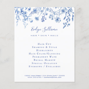Französisch blaue Wildblumen Flyer
