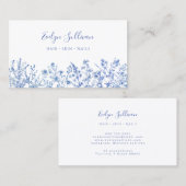 Französisch-blaue Wildblumen-Visitenkarte Visitenkarte (Vorne/Hinten)