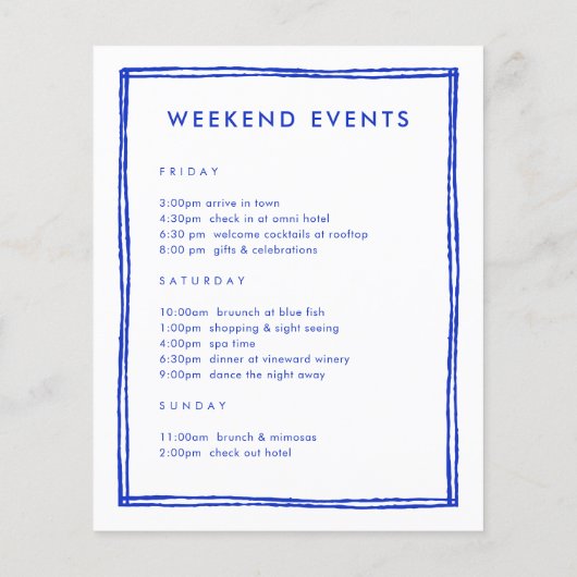 Französisch Blauer Begrüßungsbrief Zeitleiste Reis (Rückseite)