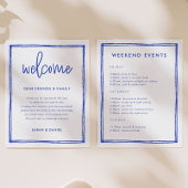 Französisch Blauer Begrüßungsbrief Zeitleiste Reis