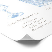 Französisch Blauer Blumenstrauß Art Signature Drin Poster (Ecke)