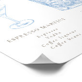 Französisch Blauer Blumenstrauß Art Signature Drin Poster (Ecke)