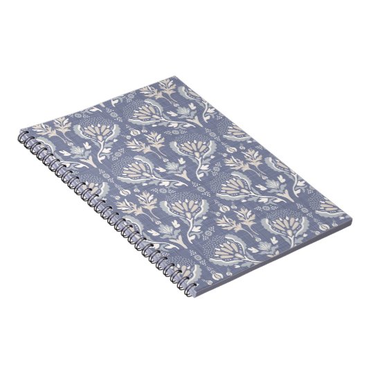 Französisch-blauer Damast, Shabby Chic. Notizblock (Rechte Seite)