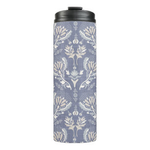 Französisch-blauer Damast, Shabby Chic. Thermosbecher