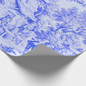 Französisch Blauer weißer Toile Rustikale Deko Geschenkpapier (Ecke)