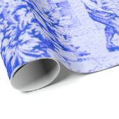 Französisch Blauer weißer Toile Rustikale Deko Geschenkpapier (Rolleneckpunkt)
