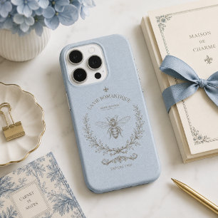 Französisch Blaues Honigbiene Vintage Französische iPhone 15 Pro Hülle