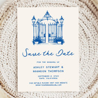 Französisch Blaues Ländliches Save-the-Date