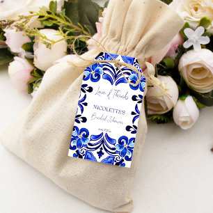 Französisch-blaues Mittelmeer-Brautparty Geschenkanhänger