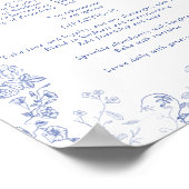 Französisch Blaues Viktorianisches Rezept glücklic Poster (Ecke)