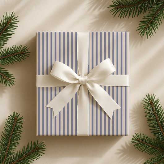 Französisch-blaugestreiftes elegantes Wrapping Pap Geschenkpapier