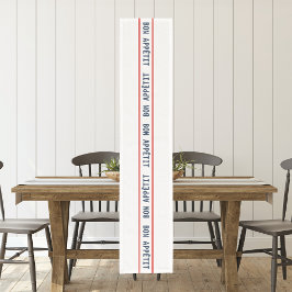 Französisch Blue Bon Appétit & Red Streifen Kurzer Tischläufer