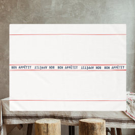 Französisch Blue Bon Appétit & Red Streifen Tischdecke