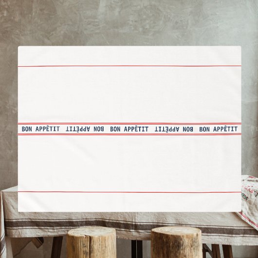 Französisch Blue Bon Appétit & Red Streifen Tischdecke