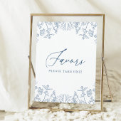 Französisch Blue Chinoiserie Floral Brautparty Gef Poster