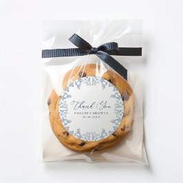 Französisch Blue Chinoiserie Floral Bridge Gefalle Runder Aufkleber