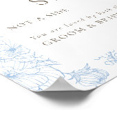 Französisch Blue Floral Line Wählen Sie einen Plat Poster (Ecke)