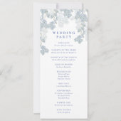 Französisch Blue Florals Hochzeitsfeier Programm (Rückseite)
