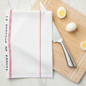 Französisch Blue La Cuisine Name & Red Streifen Geschirrtuch (Viertel Falte)