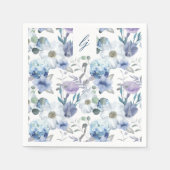 Französisch Blue & Lavender Watercolor Floral Wedd Serviette (Vorderseite)