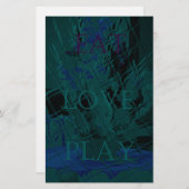 Französisch Blue Liebe Eat Play Blume Farben für a Briefpapier (Vorne/Hinten)