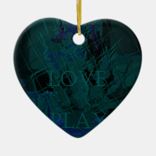 Französisch Blue Liebe Eat Play Blume Farben für a Keramikornament