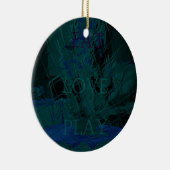 Französisch Blue Liebe Eat Play Blume Farben für a Keramikornament (Rechts)