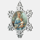 Französisch Blue Madonna Snowflake Ornament (Rechts)