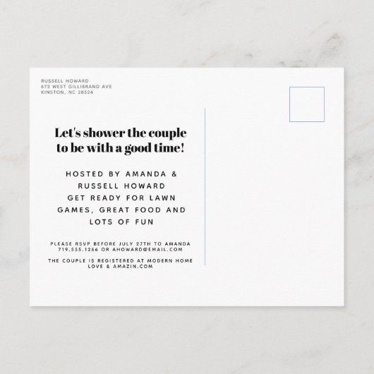 Französisch Blue Picnic Karierte Tuch I Do GRILLEN Postkarte (Rückseite)