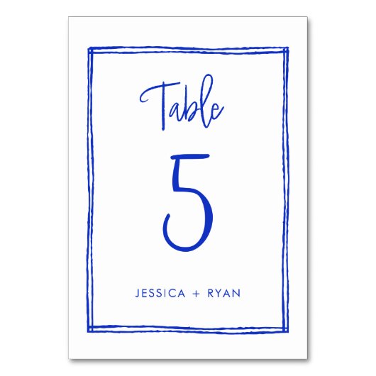 Französisch-Blue-Wedding-Tischnummer Tischnummer (Vorderseite)