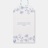 Französisch Blue & White Floral Brautparty Persönl Geschenkanhänger (Rückseite)