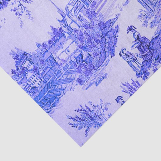 Französisch Blue White Toile Chinoiserie Decoupage Seidenpapier (Detail)