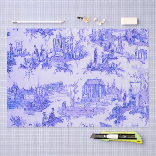 Französisch Blue White Toile Chinoiserie Decoupage Seidenpapier (Handwerk)