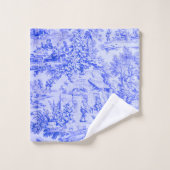 Französisch Blue White Toile Chinoiserie Rustikale Badhandtuch Set (Waschlappen)